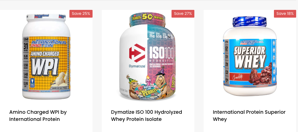 whey protein isolate product list